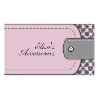 Pale rose pink leather look and pattern custom business cards