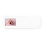 pale roses on pink swirls label