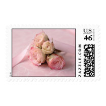 pale roses on pink swirls stamp