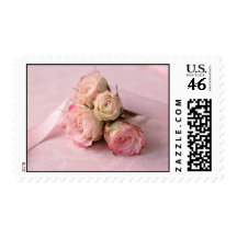 pale roses on pink swirls stamp