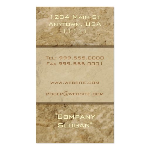 Pale Stone Business Card (back side)