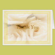 Pale White Rose Thank You Note cards