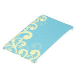 Pale Yellow and Light Blue Swirls ipad mini cases