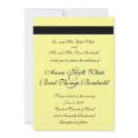 Pale Yellow Calligraphy Lotus Wedding Invitation