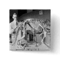Paleontology Scientist Baby Dinosaur Vintage Buttons