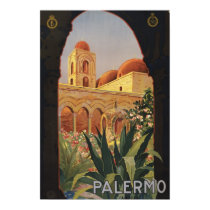 Palermo Italy Vintage Framed Art Poster Print