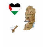 Palestine Flag Heart and Map T-Shirt