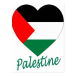 Palestine Flag Heart Postcard