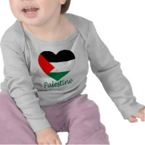 Palestine Flag Heart Tee Shirts