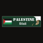 Palestine Flag Map Text Bumper Sticker