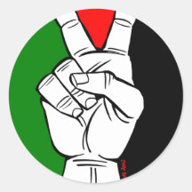 PALESTINE FLAG PEACE SIGN ROUND STICKERS
