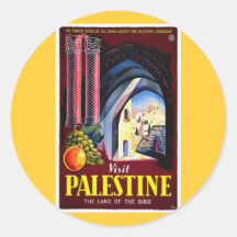 Palestine, Jerusalem Round Stickers