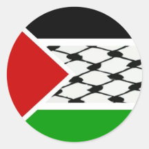 Palestine Keffiyeh Flag Round Sticker