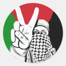 Palestine Victory Flag Round Stickers