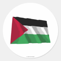 Palestinian Movement Waving Flag Round Sticker