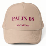 PALIN 08, McCAIN too hats