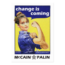 Palin 2008 Change is coming business cards by spacedust Palin 2008 Change is coming business cards
