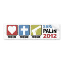 Palin 2012 bumper stickers