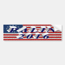 PALIN 2016 Bumper Sticker, Blue 3D, Betsy Ross