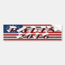 PALIN 2016 Bumper Sticker, Burgundy 3D, Betsy Ross