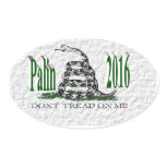PALIN 2016 Sticker, Green 3D, White Gadsden stickers