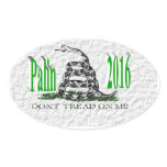 PALIN 2016 Sticker,Light Green 3D, White Gadsden stickers