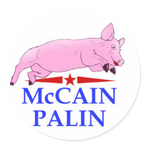 Palin McCain, Pig Lipstick stickers by jamierushad Palin McCain, Pig Lipstick stickers