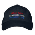 Palin, Now and Later embroidered hats