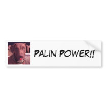 Palin Power Pit Bull with Lipstick Bumper Sticker