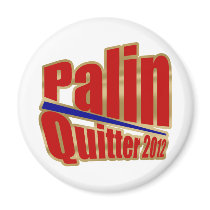 Palin Quitter 2012 magnet - Palin resigns satire