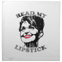 Palin Read my lipstick Faded.png Printed Napkins