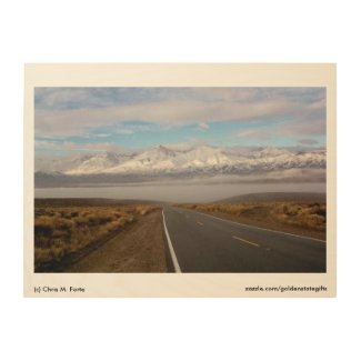 Palisade Crest/Sierra Nevada mountains with fog Wood Wall Art