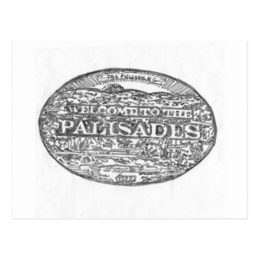 Palisades Community Hand sketched logo for the loc Postcards
