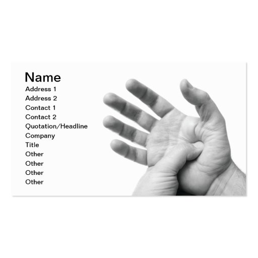 Palm acupressure business card template (front side)