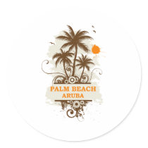 Palm Beach Aruba Round Sticker