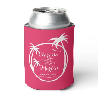 Palm Beach Logo | CHOOSE YOUR BACKGROUND COLOR Can Cooler