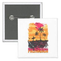 Palm Beach surfer palm trees pink orange faded