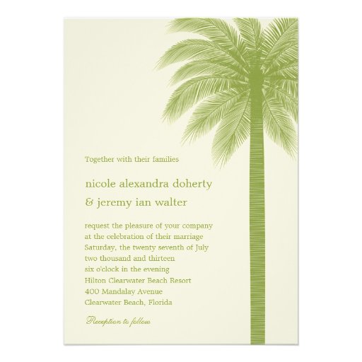 Palm Beach Wedding Invitations - Green