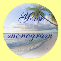 Palm Beach Wedding Theme Envelope Seals Labels stickers