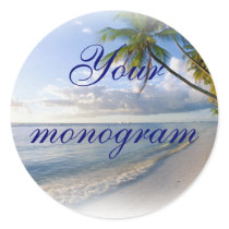 Palm Beach Wedding Theme Envelope Seals Labels Stickers