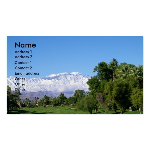 Palm Desert Mountain View Business Business Card Template (front side)