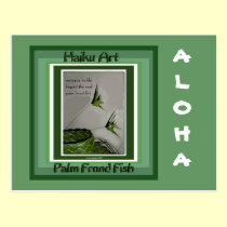 Palm Frond Fish Collectible Haiku Art Postcard postcards