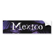 Palm Frond Silhouette; Mexico Souvenir Bumper Stickers