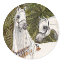 Palm Grove Arabian horse stickers by Fine_Art_of_Morgane Palm Grove Arabian horse stickers