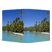 Palm lined beach Cook Islands 2 Vinyl Binder