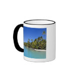 Palm lined beach Cook Islands 2 Coffee Mugs