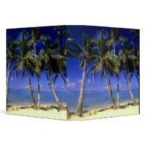 Palm lined beach Cook Islands 4 Binders