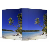 Palm lined beach Cook Islands 5 Binders