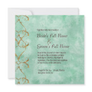 Palm Paradise - Blue Green Wedding Invitation invitation