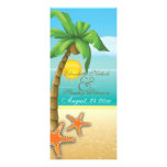 Palm & starfish beach wedding ceremony program invitations